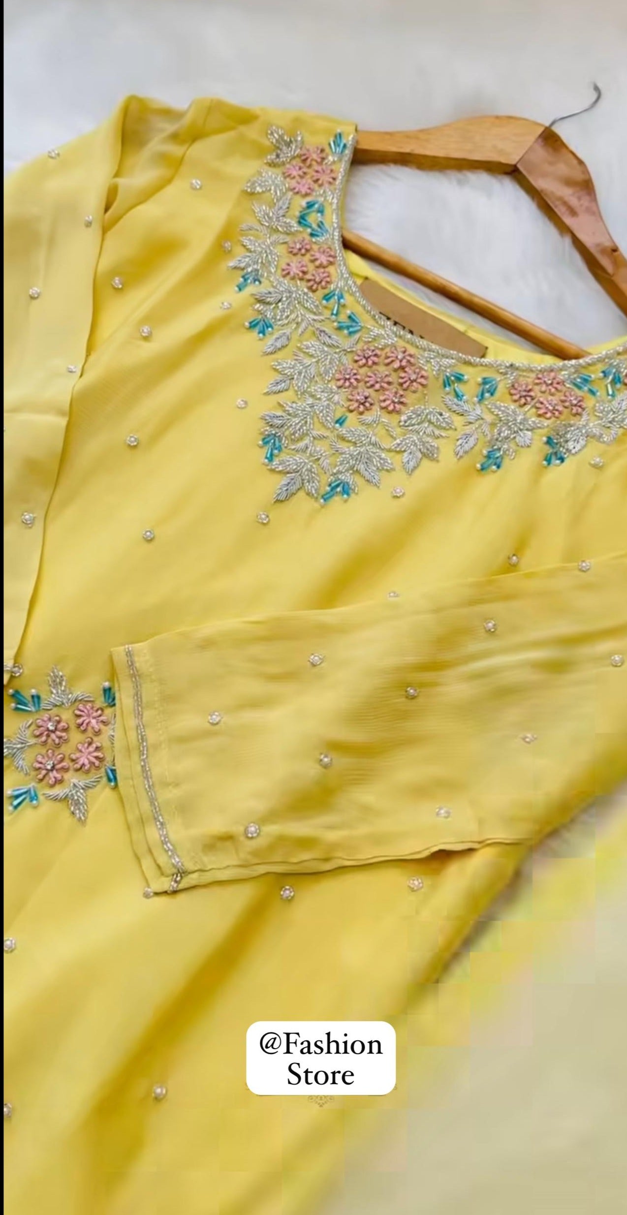 Yellow Salwar Suit set with embroidery